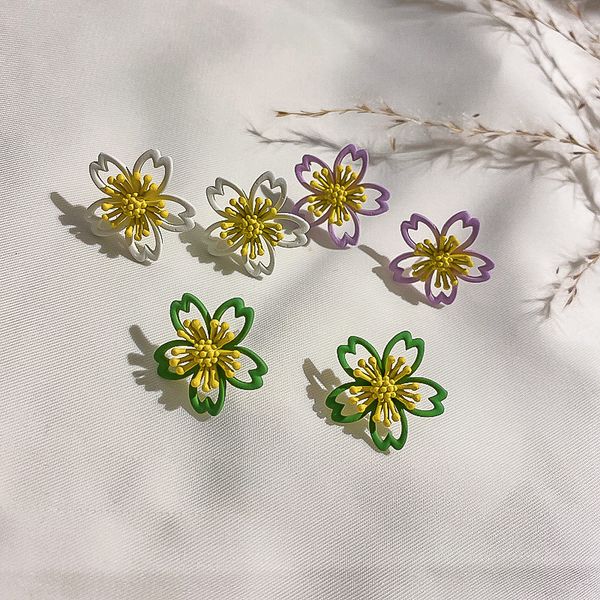 

npkds korean style cute daisy flower stud earrings for women summer fresh floral earrings wholesale jewelry, Golden
