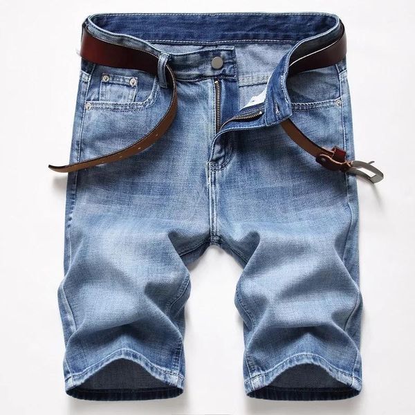 

men's jeans men summer casual shorts plus size denim knee straight cotton size1, Blue