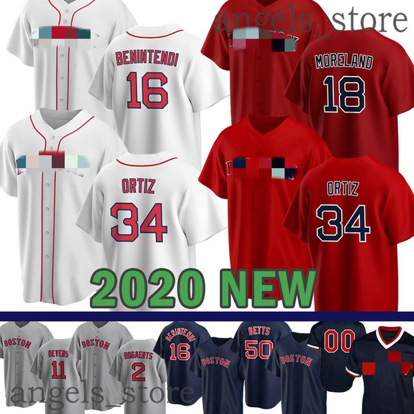 

custom 2020 red new sox baseball jersey mookie betts ted williams andrew benintendi david ortiz jd martinez dustin pedroia boggs, Blue;black