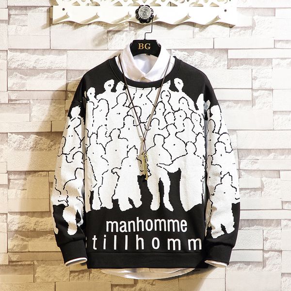 

2020 autumn black spring white tshirt marks fashion clothes more oversize m-5xl the long t male shirt x1g4, White;black