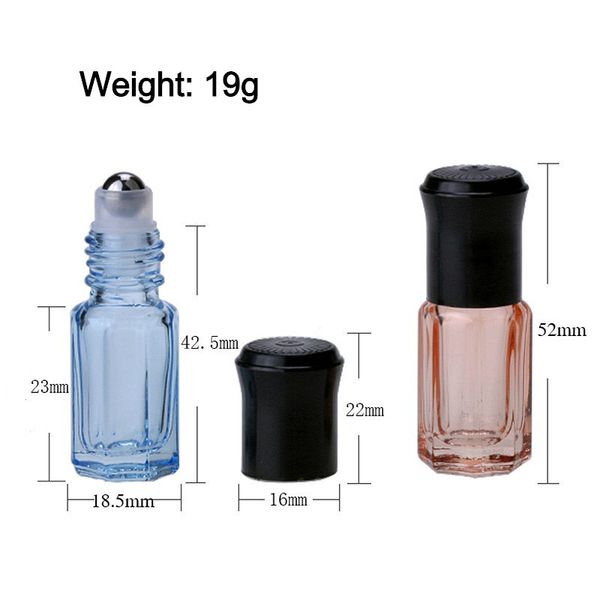 

fashion 3ml empty essential oil perfume bottles stainless steel rolling ball deodorant bottles mini portable perfume bottles