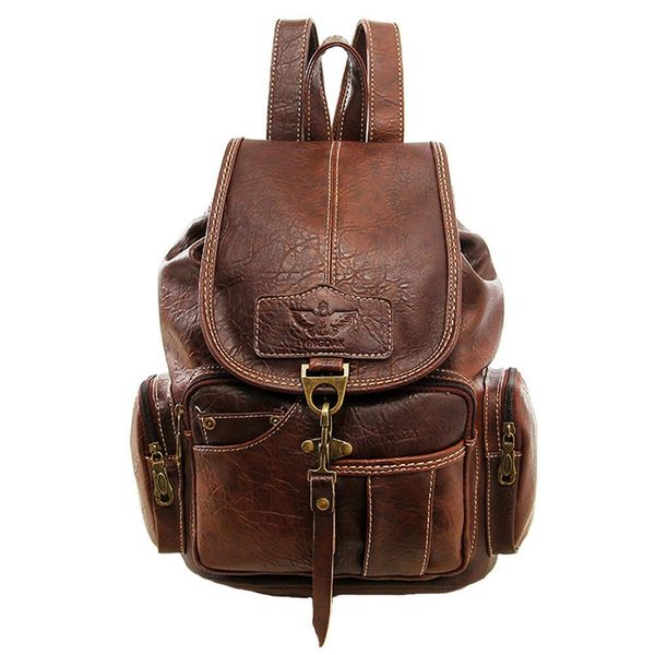 

vintage womens leather backpack shoulder school shoulder satchel handbag travel