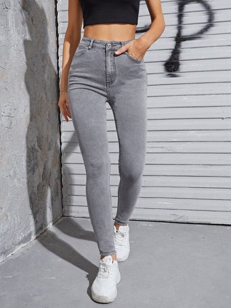 

high waist skinny jeans m4vl#, Blue