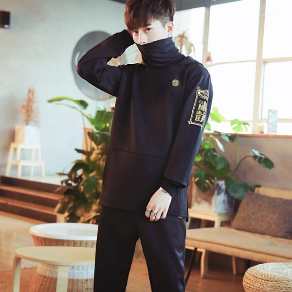 

dekusi long sleeve suit mens clothing 2018 new pattern embroidery tracksuit conjunto masculino streetwear hoodies romper -5xl1, Gray