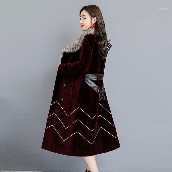 

2020 winter thick warm faux fur coat women plus size turn-down collar long sleeve faux fur jacket luxury winter coats1, Black