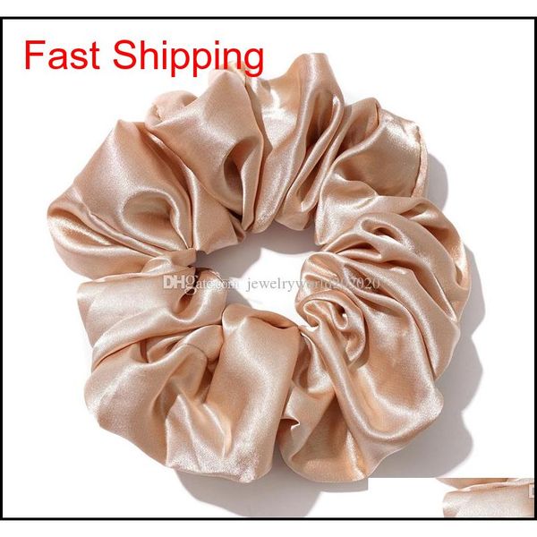 

oversized bright color hair scrunchies women silk scrunchie elastic hair bands girls headwear donut grip loo jllgpa bdesybag, Pink
