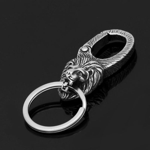 

keychains vikingceltic 316l stainless steel lion animal keychain, Silver