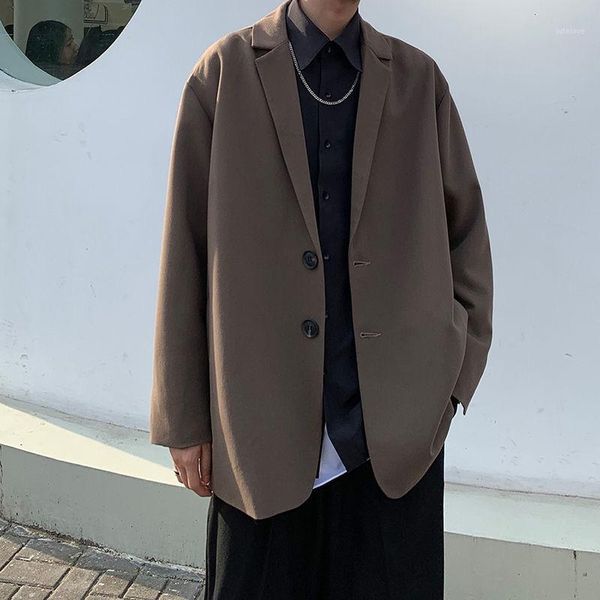 

men's suits for spring and winter 2021, new slim, versatile buttons, handsome suits, loose fashion, casual men's clothing1, White;black