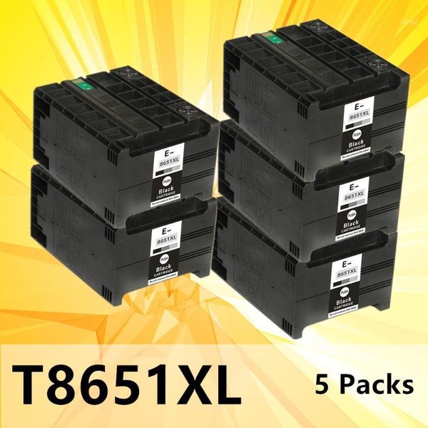 

5pack t8651 8651xl ink cartridge compatible for workforce pro wf m5191 m5190 m5690 printer pigment 185ml1 cartridges