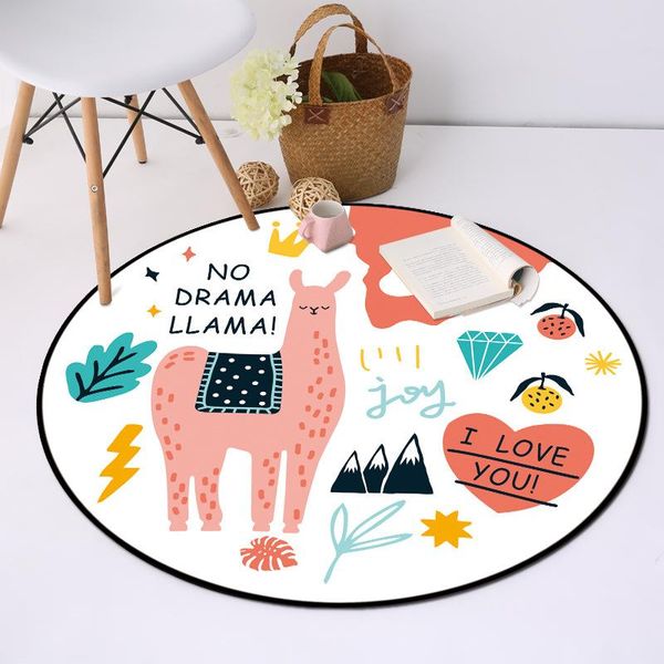 

colorful animal cartoon round carpet bedroom living room coffee table room hanging basket garden blanket computer chair mat