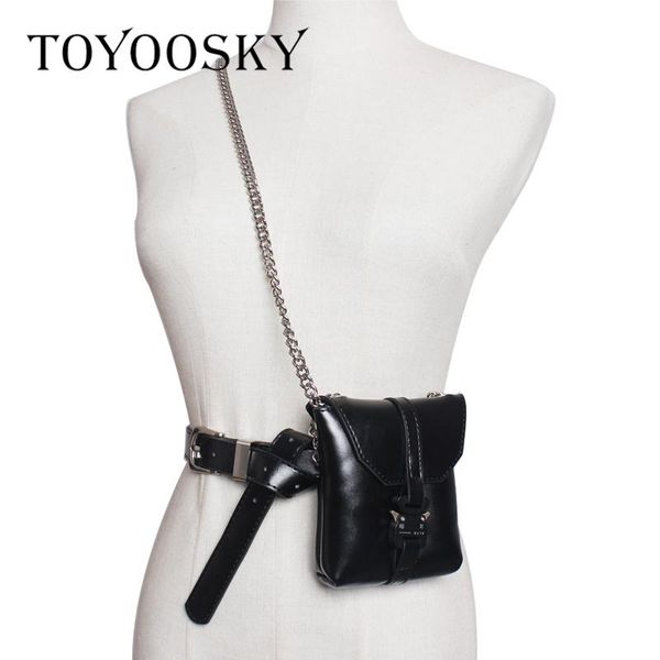 

belts designers women bag belt simple pu phone pouch fanny pack small chain waist for female toyoosky 2021, Black;brown
