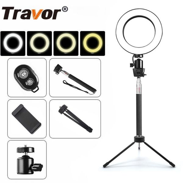

travor 8 inch led ring light dimmable 64 led selfie light pgraphy ring lamp for make up selfie