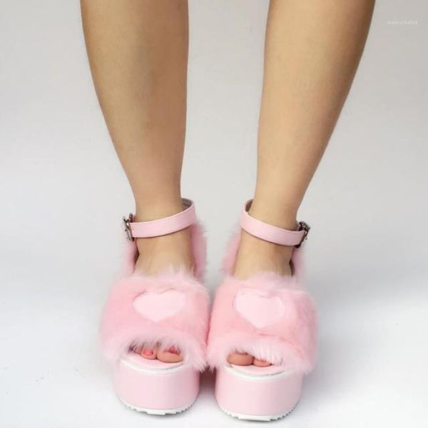 

new fur sandals women platform shoes for women open toe high heels fashion casual shoes zapatos de mujer1, Black