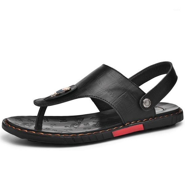 

slippers summer sandalia verano for sandalen man en homme sandale uomo deportivas de sandel cuir beach sandal sport sandales piel playa1, Black
