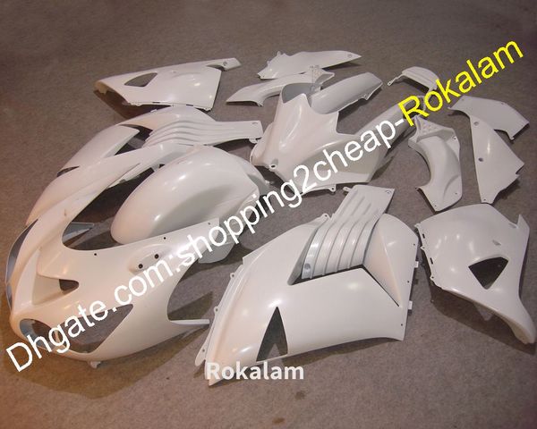 Bodywork para Kawasaki Ninja ZX14R ZX 14R 2006 2007 2008 2009 2011 2011 2011 ZX-14R 06-11 Kit de justo de motocicleta branco (moldagem por injeção)