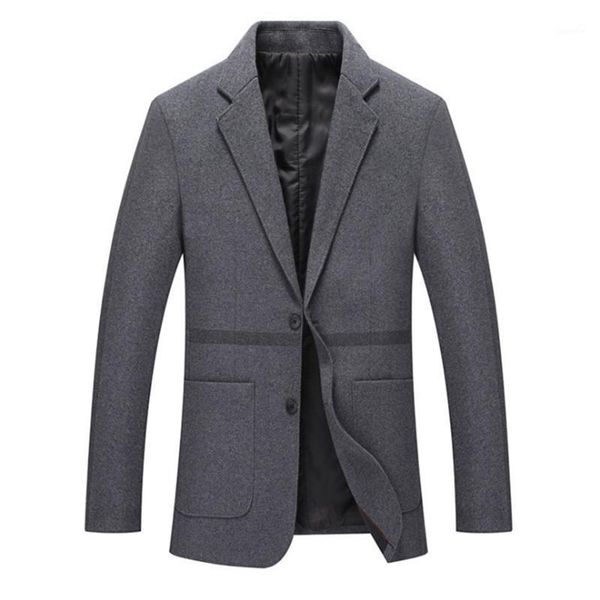 

autumn winter men wool blazer jacket slim fit business casual men suit jackets solid color woolen blazer terno masculino1, White;black