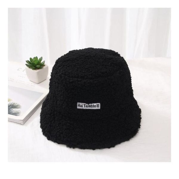 

fashion winter hat for women fur bucket warm caps letter panama black white vintage fisherman buc jllhkr