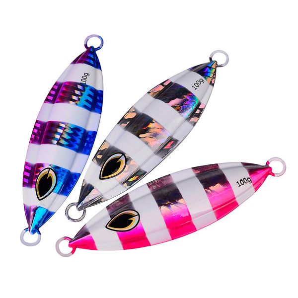 5 colori 11cm 100g esche metalliche che affondano Il piatto di ferro ad avviamento lento piombo pesce, pesca in mare in barca richiamo luminoso piastre di ferro 5 pz / lotto