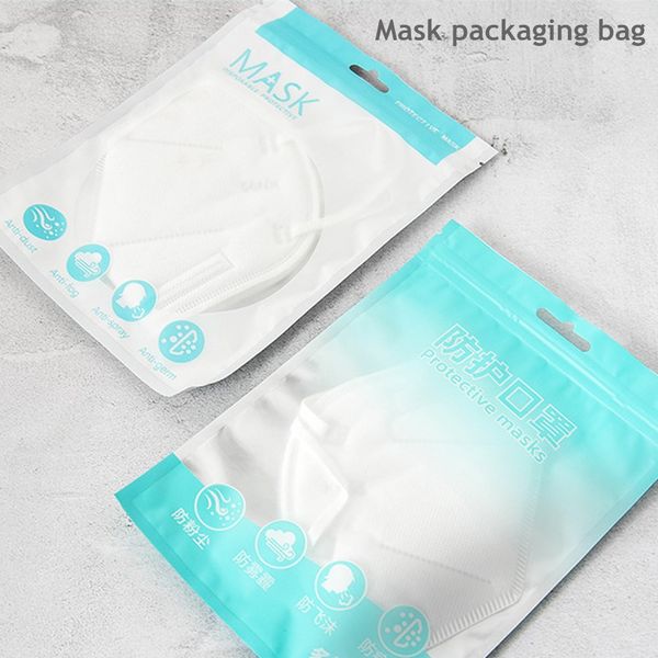 

opp bags zipper plastic retail packaging bag for disposable protective face mask bag dustproof package bag dhl free