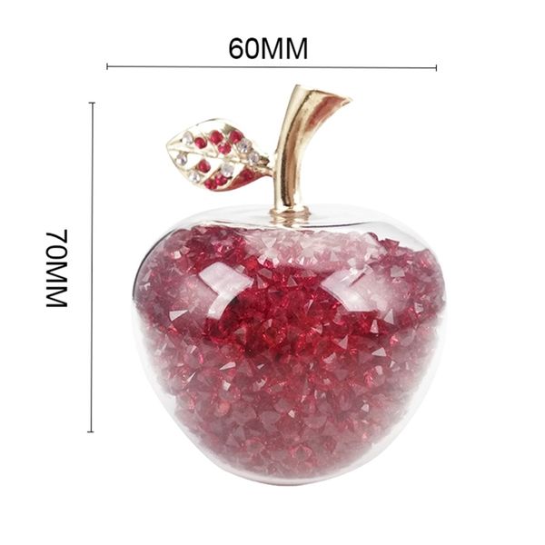 hbl 60mm 1 pezzo Fermacarte in vetro cristallo rosso Apple Figurine con strass di riempimento per la decorazione domestica Decorazione natalizia T200703