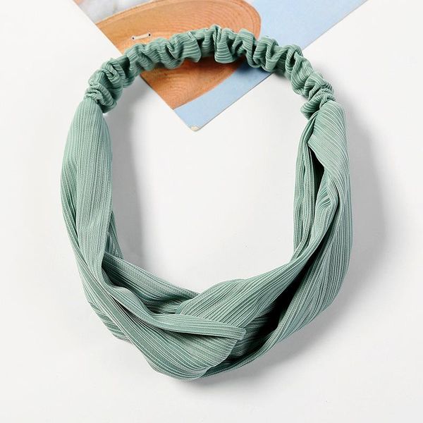 

women solid color ice silk headband middle knotted hairband striped sport yoga turban female cross hair hoop hair accessories q sqcjcx