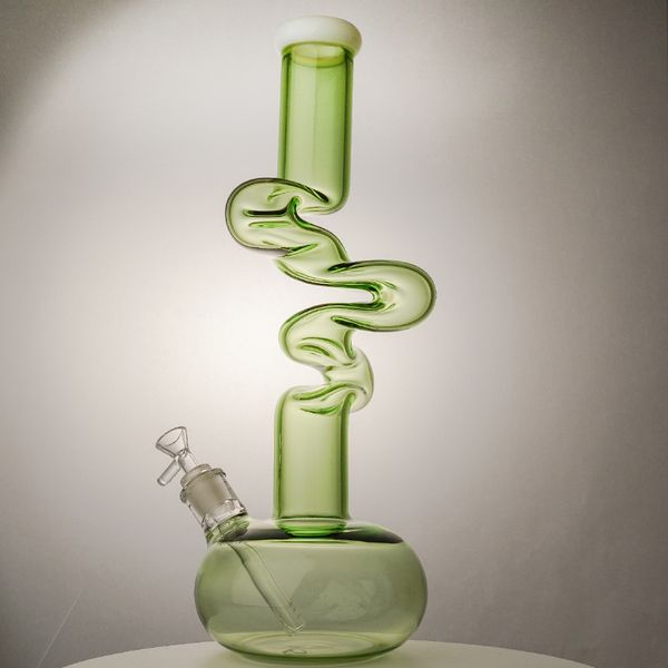 Einzigartige Heady Hookahs Glasbongs mit großem Becherglas, diffuses Downstem, 18-mm-Wasserpfeifen mit Innengewinde und vielen Biegungen mit Kopf