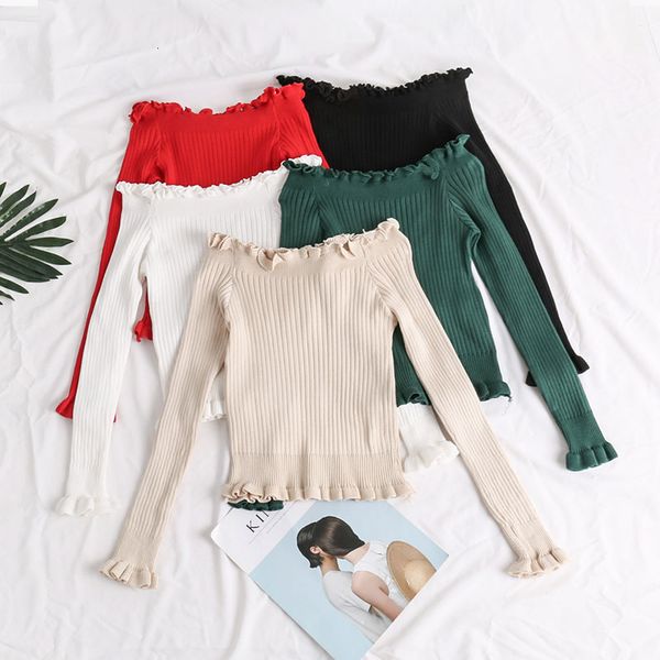 

pantalon ruched off shoulder sweater women long sleeve sweater women long slashneck pull femme black sweater femme courte y190830, White;black