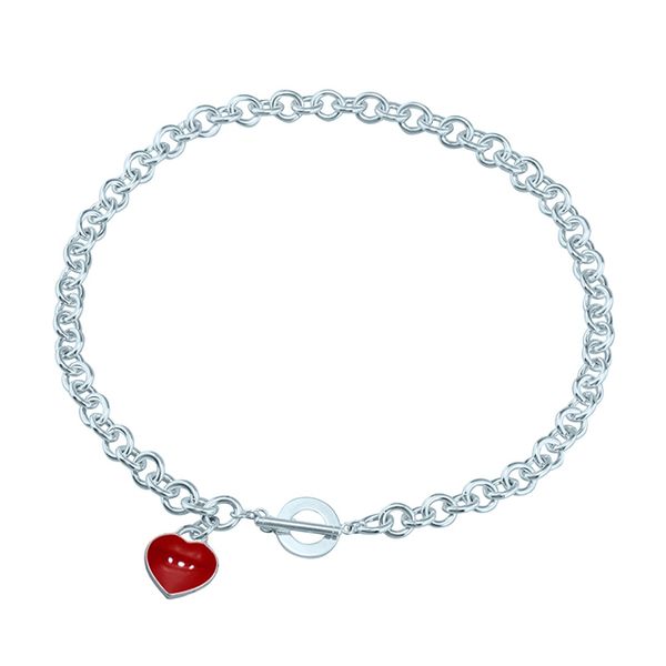 

presents with necklace brand1:1 925 sterling silver classic european and american wind epoxy heart-shaped necklace, ms festival adorn articl