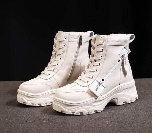 

new autumn and winter wild booties increase boots women's casual boots women's knight, Black