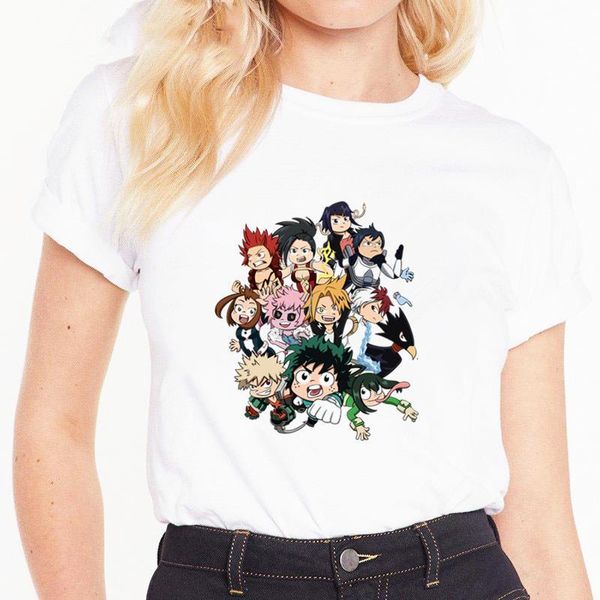 

мой герой академии графическая футболка 90-х годов top tees женская футболка женщины мультфильм harajuku boku нет герой академии женские фут, White