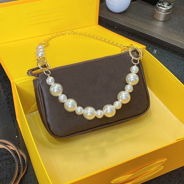 

fashion pearl mahjong bag women crossbody shoulder bags hangbags purse detachable chain shoulders strap zipper closure letter pattern
