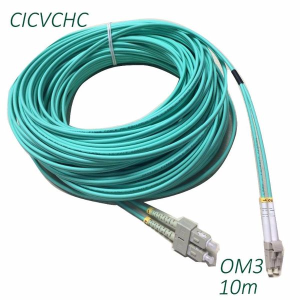 

fiber optic equipment 10pcs 2sc/upc-2lc/upc-duplex-om3-lszh-2.0mm-aqua optical patchcord/jumper