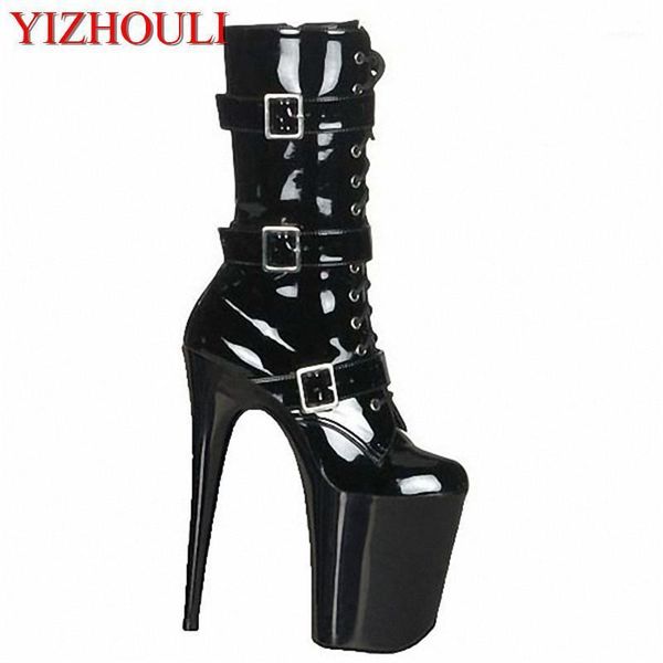 

boots 20cm high-heeled shoes the bride wedding dinner low thick heel  inch round toe formal platform dress1, Black