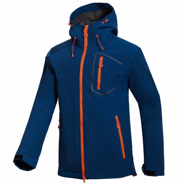 

2020 new casual male soft shell with hoodie solid airtight wind-proof zipper of the wide dropshipping jacket, Black;brown