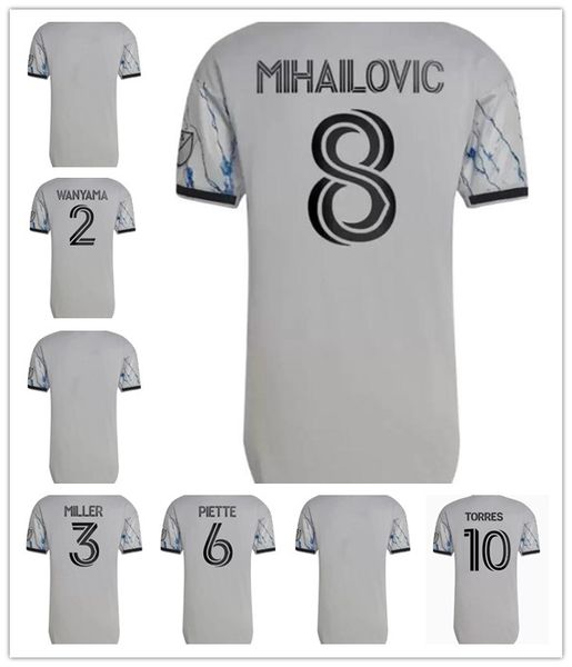 

2022 2023 cf montrÃ©al mls soccer jersey wanyama piette miljevic 22 23 montreal impact away grey kit men football shirt uniform miller mihail, Black;yellow
