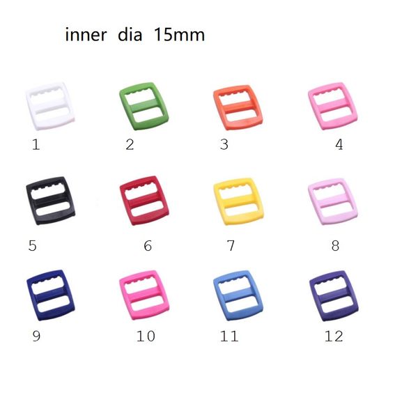 

quality bag colorful plastic slider adjustable buckles dog collar harness backpack straps webbing buckle 15mm bags parts 17 colors, Black