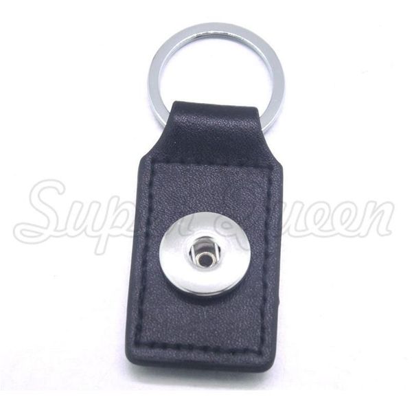 

7colors 2016 rectangle 3*6cm candy color pu leather 1 button 18mm metal snap button keychain women's diy jewelry keyr sqcxae