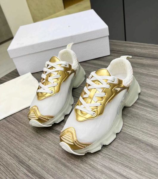 

2022 s/s elegant brand silver,gold-tone leather vibe sneakers shoes white mesh technical couple sports luxury designer men's women&#039, Black