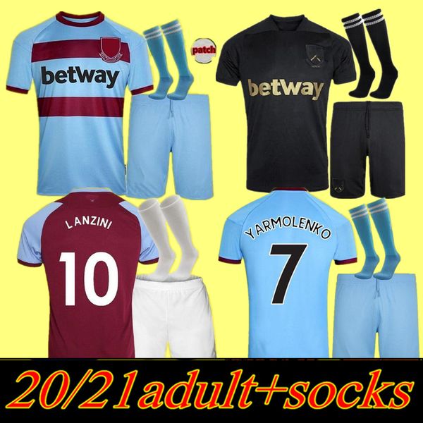 

20 21 west soccer jersey ham 2020 2021 united noble jerseys anderson rice noble football shirts kit 125 years 125th third black, Black;yellow