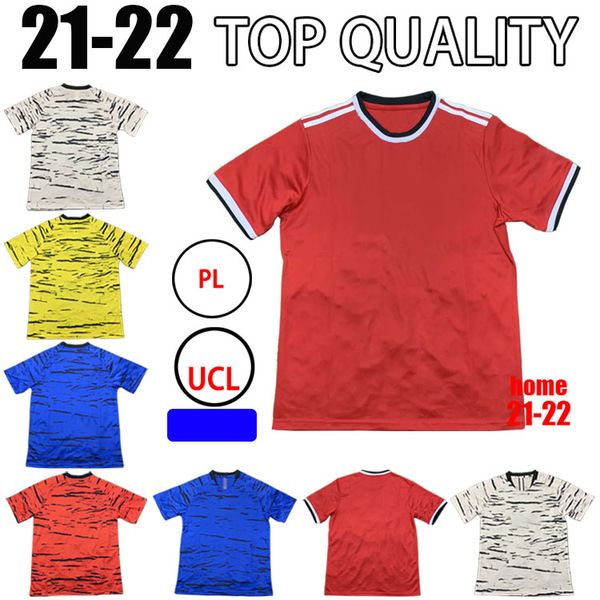 

2021 2022 cavani greenwood pogba rashford united alex telles manches home soccer jersey 221 22 sport football shirt men, Black;yellow