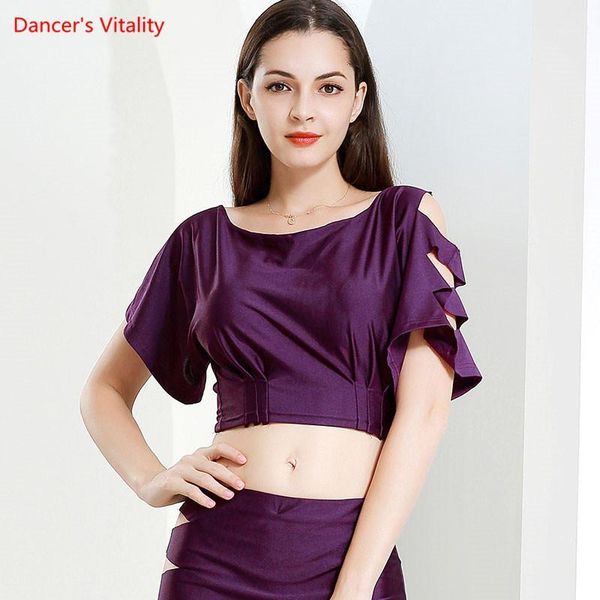 

new women belly dance loose short-sleeved autumn and winter oriental dance beginner clothes1, Black;red