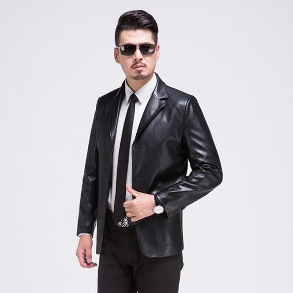 

spring and autumn new men's genuine leather jacket real leather sheepskin men jackets fashion lapel black slim fit style1