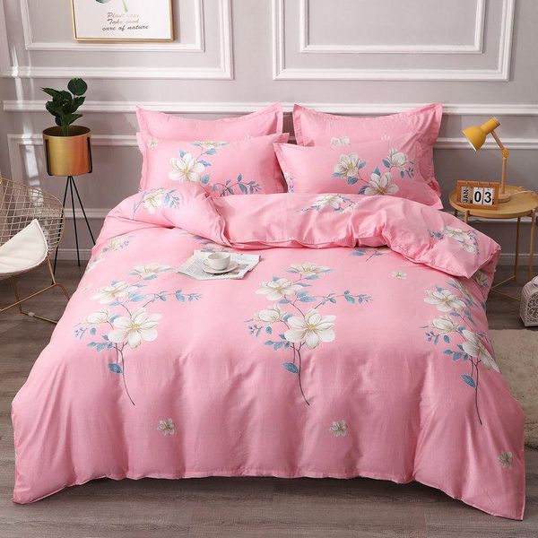 

bedding sets pink flower pattern bed cover set pure cotton duvet child sheets and pillowcases comforter