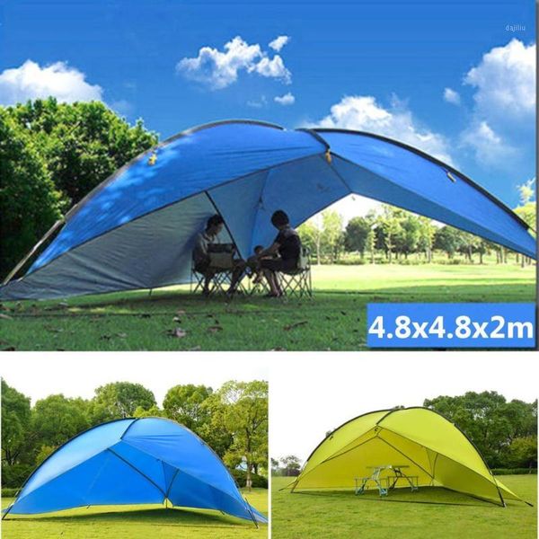 

4.8x4.8m waterproof large space outdoor beach tent sunshine shelter sturdy sunshade tent for fishing camping hiking picnic park1