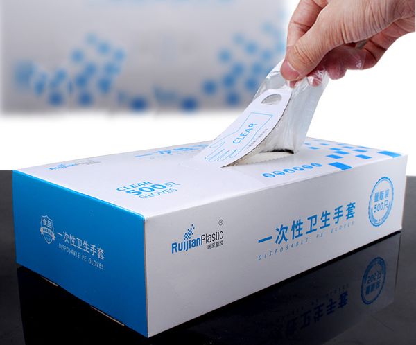

a large number of spot factory direct sales disposable sanitary gloves plastic transparent pe thickened food protection