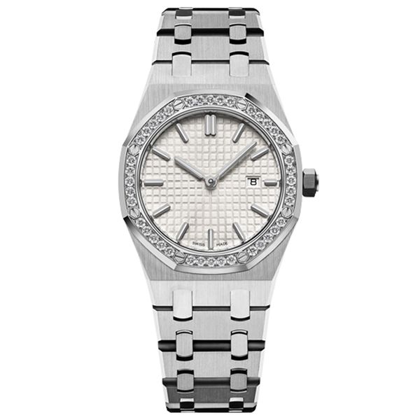 

2020 new luxury women watches 33mm full stainless steel strap gold watch luminous wristwatch sapphire designer watches montre de, Slivery;brown