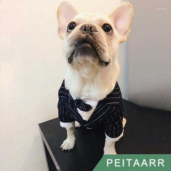 

dog apparel [peitaarr] pet clothing wedding dress striped suits jumpsuit puppy small medium dogs gentleman tuxedo boys costume festival1