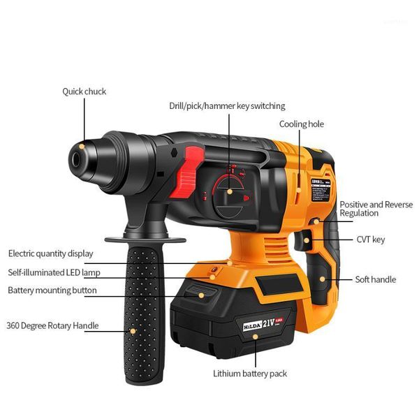 

electric rotary hammer cordless power impact drill with lithium battery power drill brushless electric1