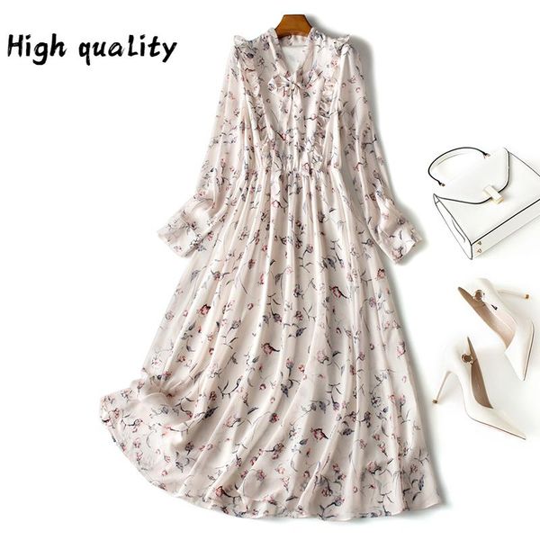 

elegant vintage chiffon maxi dress women clothes 2021 spring long sleeve korean floral dress ladies dresses vestidos, Black;gray