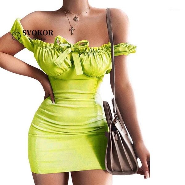 

svokor bow square collar dress women elegant puff sleeve bodycon dress package hip club clothes women patchwork1, Black;gray